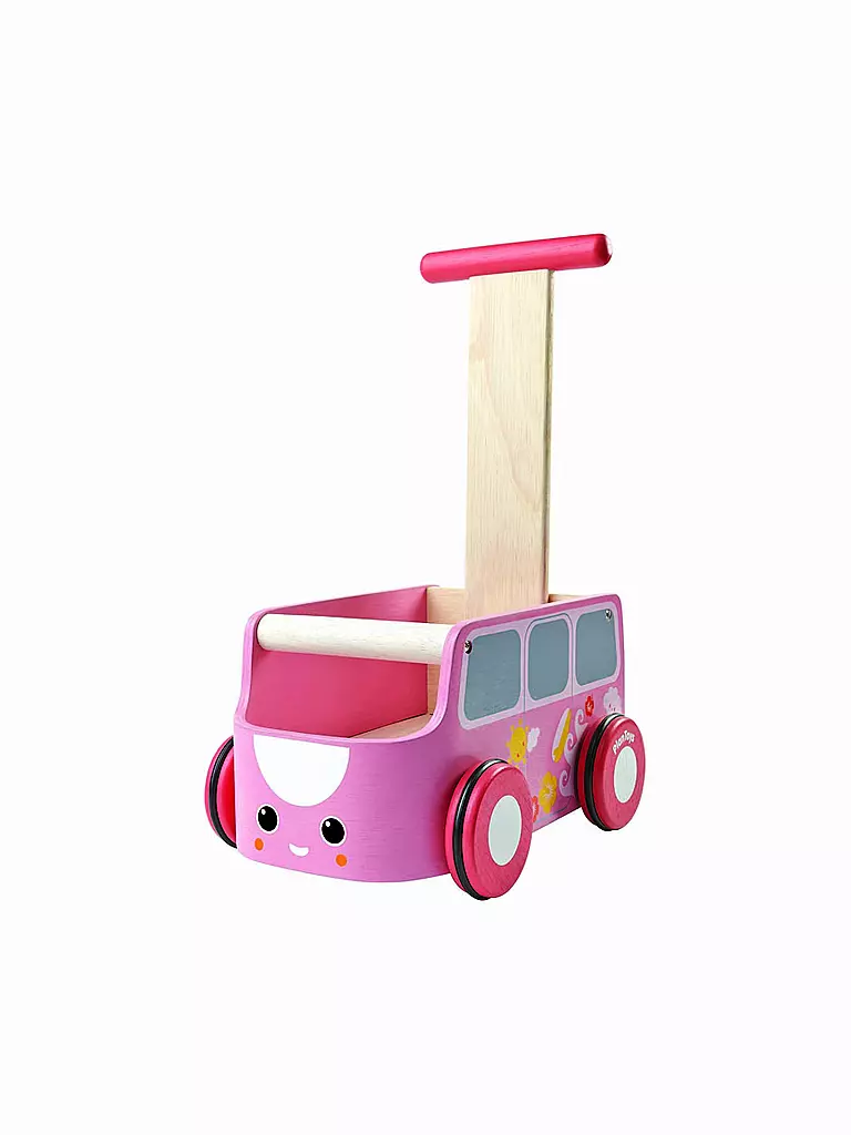 PLANTOYS | Lauflernwagen aus Holz - Van Walker (Pink) | 