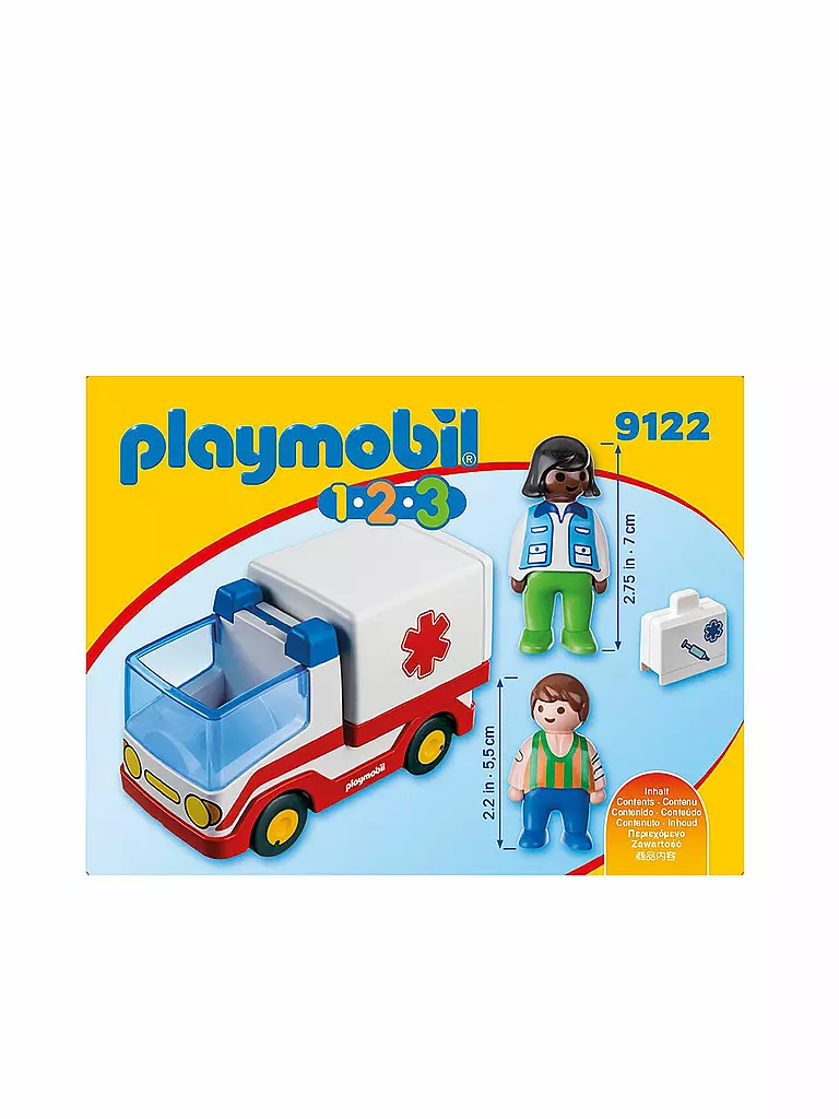 PLAYMOBIL | 1,2,3 Rettungswagen 9122 | transparent