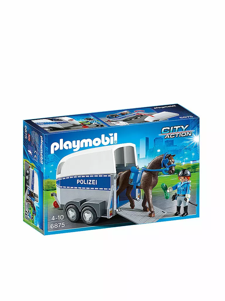 PLAYMOBIL | City Action - Berittene Polizei mit Anghänger 6875 | 
