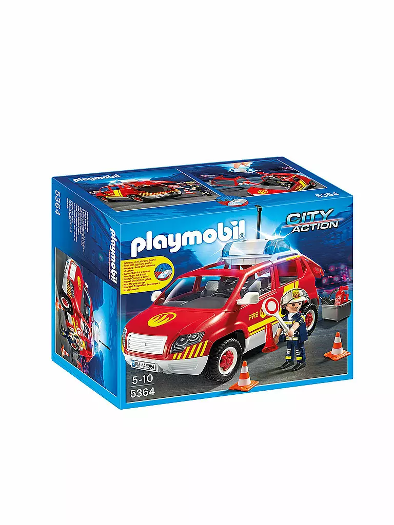 PLAYMOBIL | City Action - Brandmeisterfahrzeug mit Licht und Sound 5364 | transparent