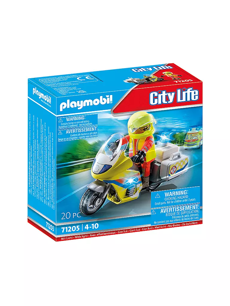 PLAYMOBIL | City Life - Notarzt-Motorrad mit Blinklicht 71205 | keine Farbe