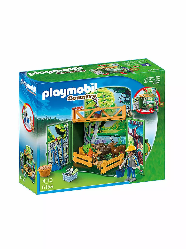 PLAYMOBIL | Country - Aufklapp-Spiel-Box "Waldtierfütterung"  6158 | 