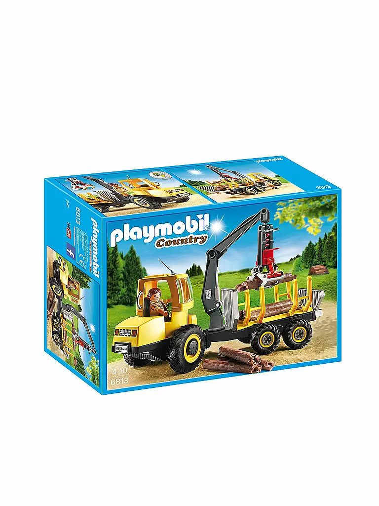 PLAYMOBIL | Country - Holztransporter mit Kran 6813 | transparent