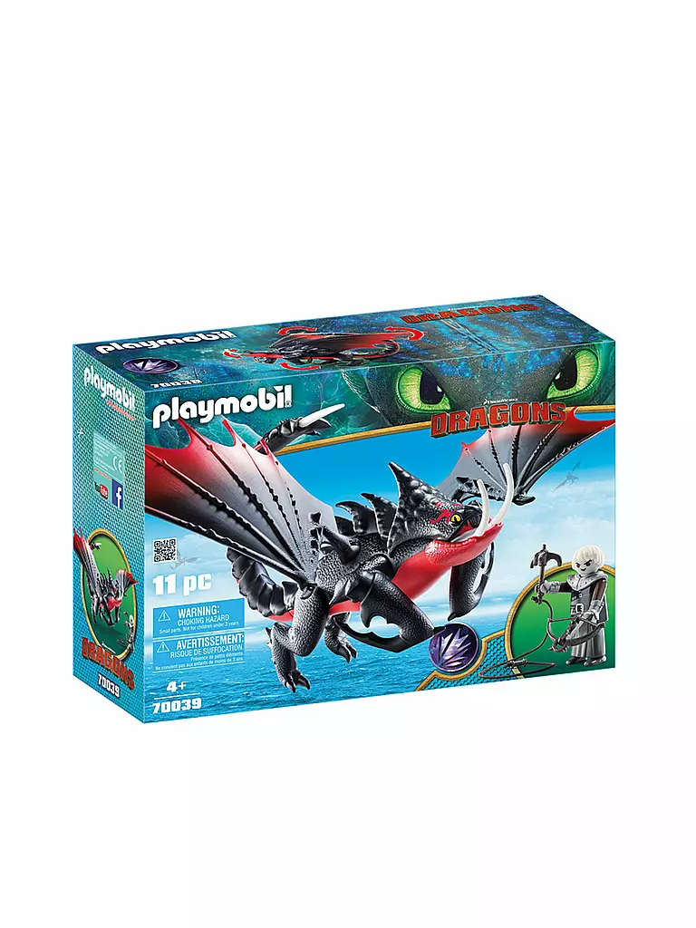PLAYMOBIL | Dragons - Deathgripper mit Grimmel 70039 | blau