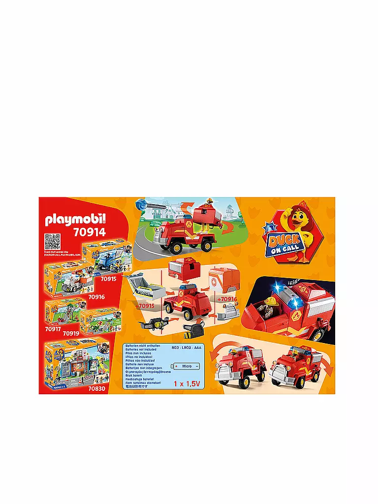 PLAYMOBIL | DUCK ON CALL - Feuerwehr Einsatzfahrzeug 70914 | keine Farbe