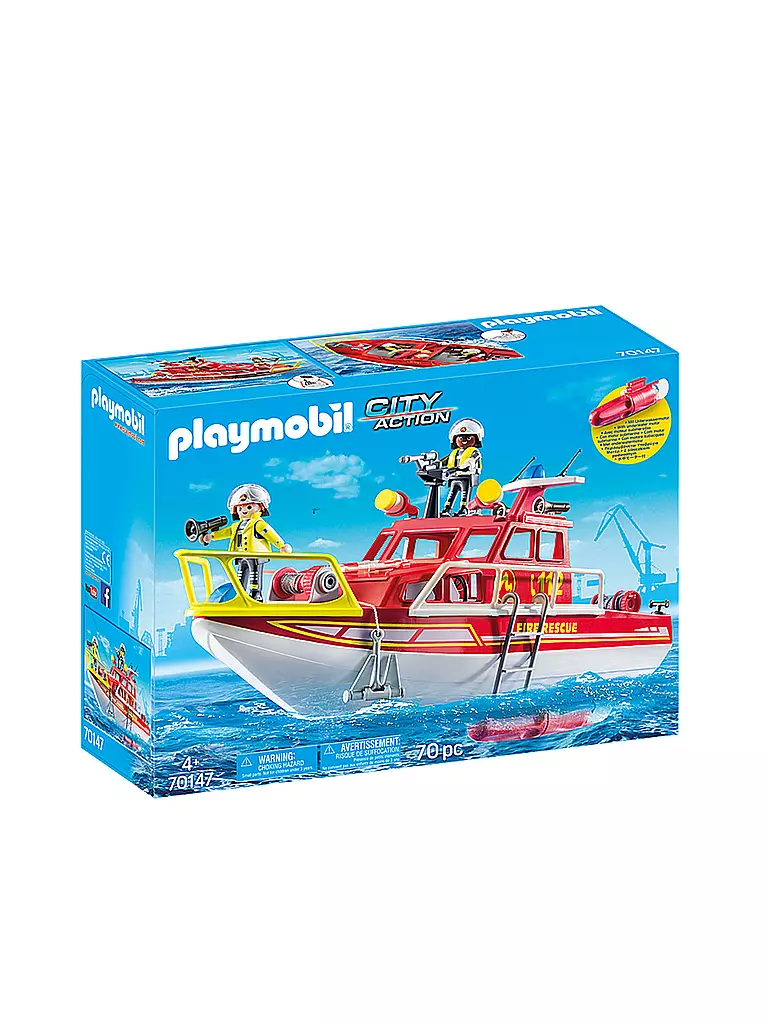 PLAYMOBIL | Feuerlöschboot 70147 | transparent