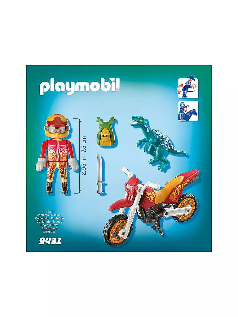 PLAYMOBIL | Motocross Bike mit Raptor 9431 | transparent