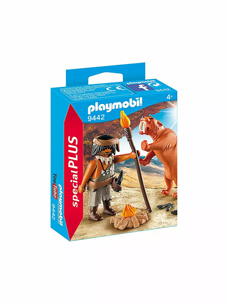 PLAYMOBIL | Neandertaler mit Säbelzahntiger 9442 | transparent