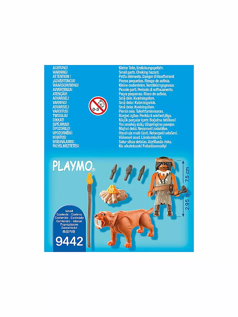 PLAYMOBIL | Neandertaler mit Säbelzahntiger 9442 | transparent