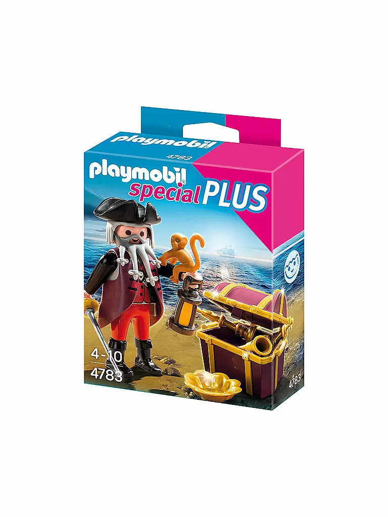 PLAYMOBIL | Pirat mit Schatztruhe 4783 | transparent