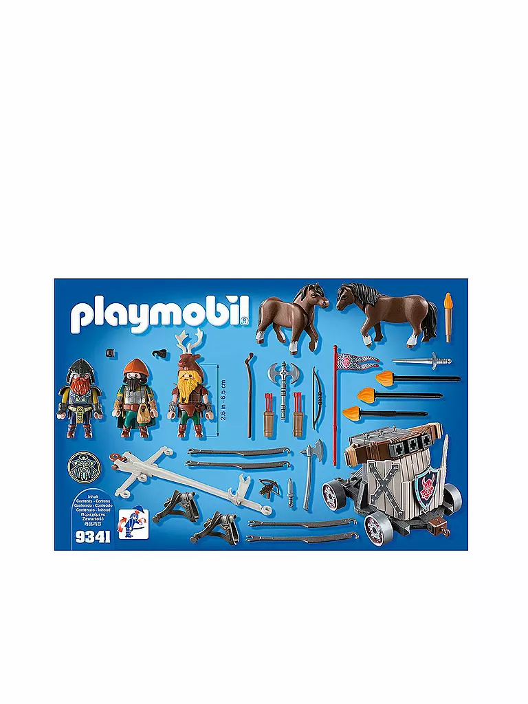 PLAYMOBIL | Ponygespann mit Zwergenballiste 9341 | transparent