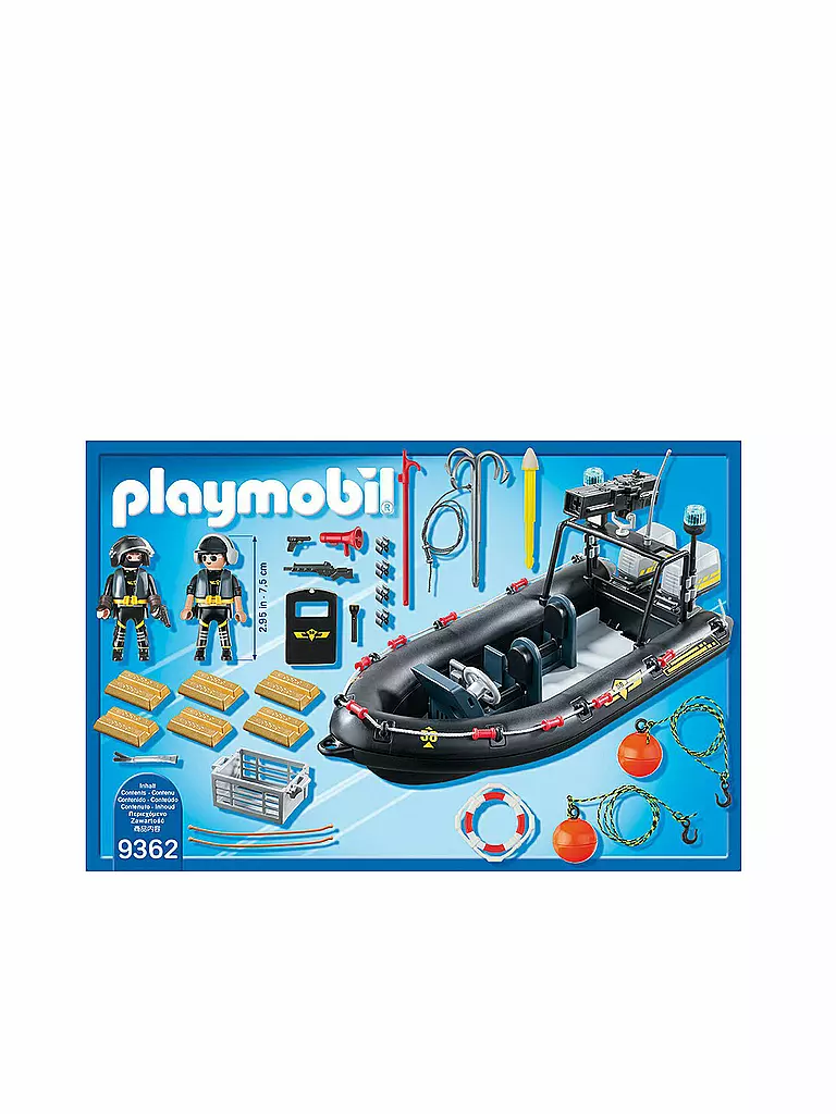 PLAYMOBIL | SEK Schlauchboot 9362 | transparent