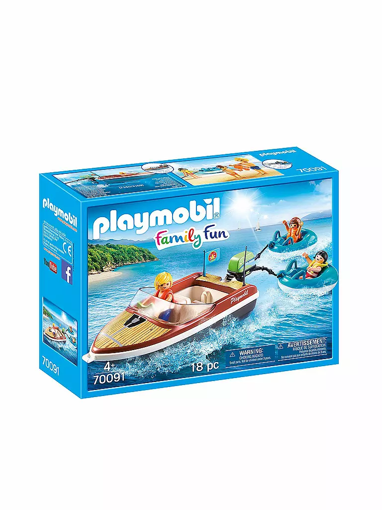 PLAYMOBIL | Sportboot mit Fun-Reifen 70091  | blau