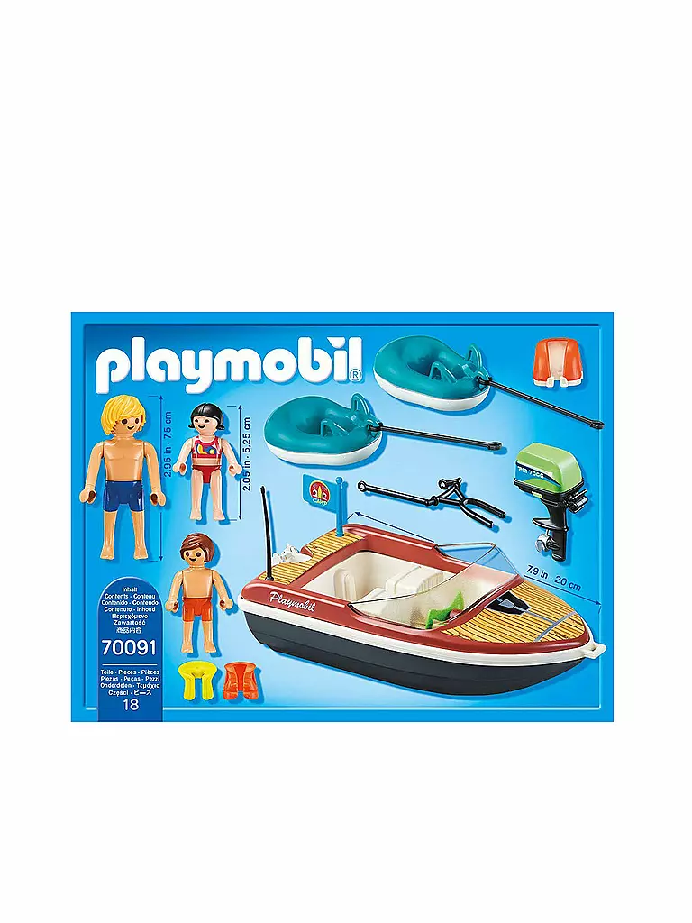 PLAYMOBIL | Sportboot mit Fun-Reifen 70091  | blau