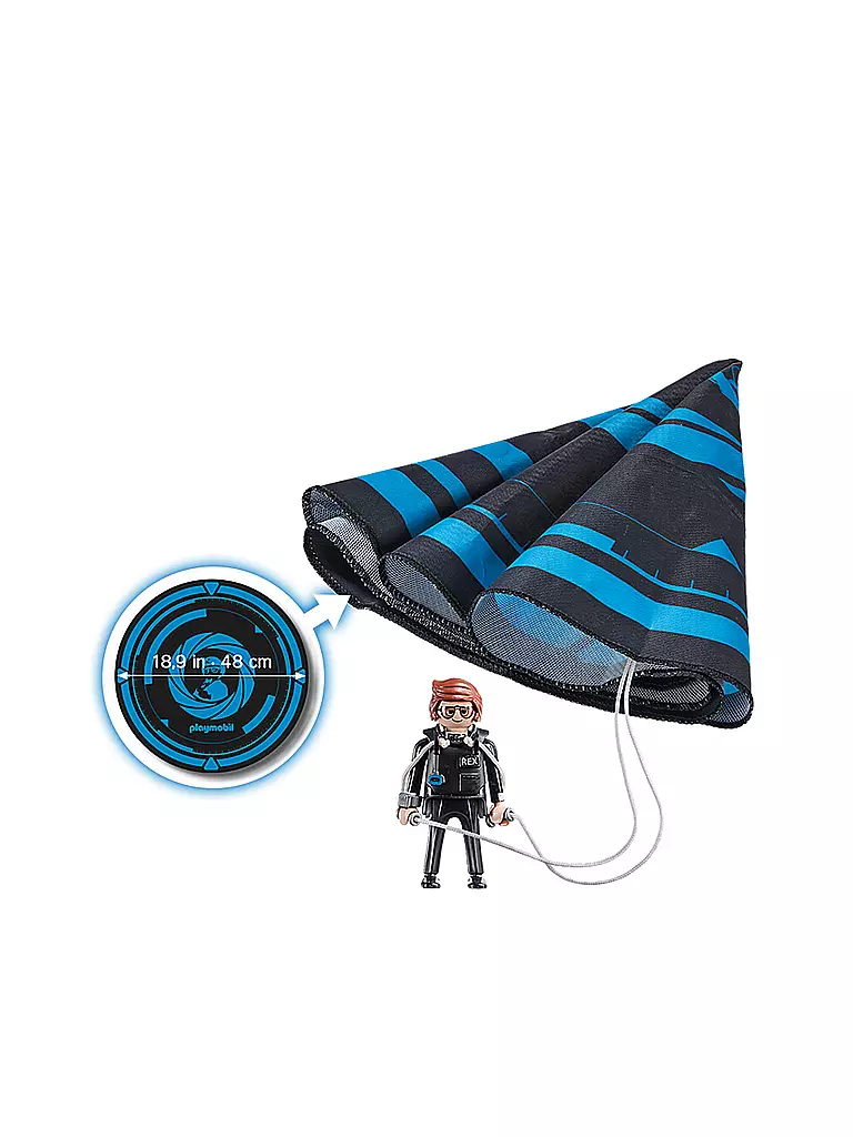 PLAYMOBIL | THE MOVIE Rex Dasher mit Fallschirm 70070 | transparent