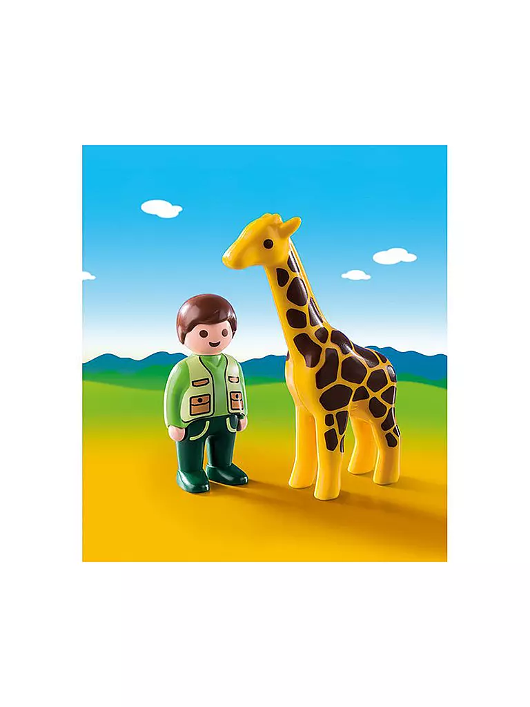 PLAYMOBIL | Tierpfleger mit Giraffe 9380 | transparent