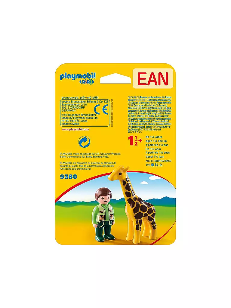 PLAYMOBIL | Tierpfleger mit Giraffe 9380 | transparent