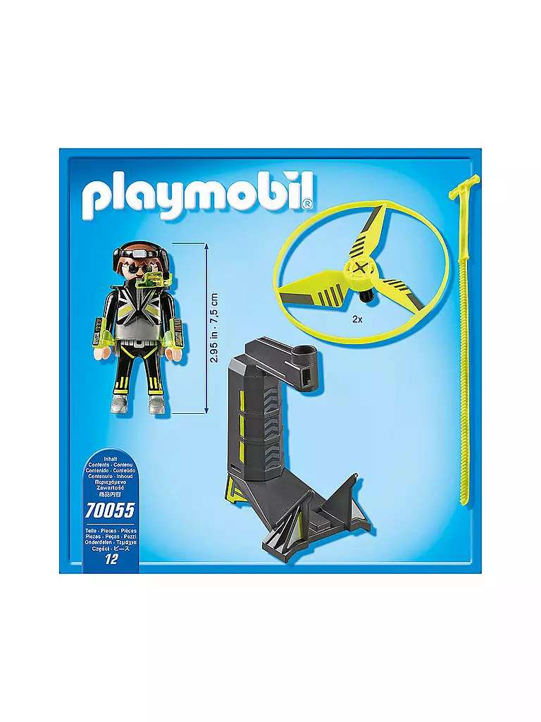 PLAYMOBIL | Top Agents Pull String Flyer 70055 | blau