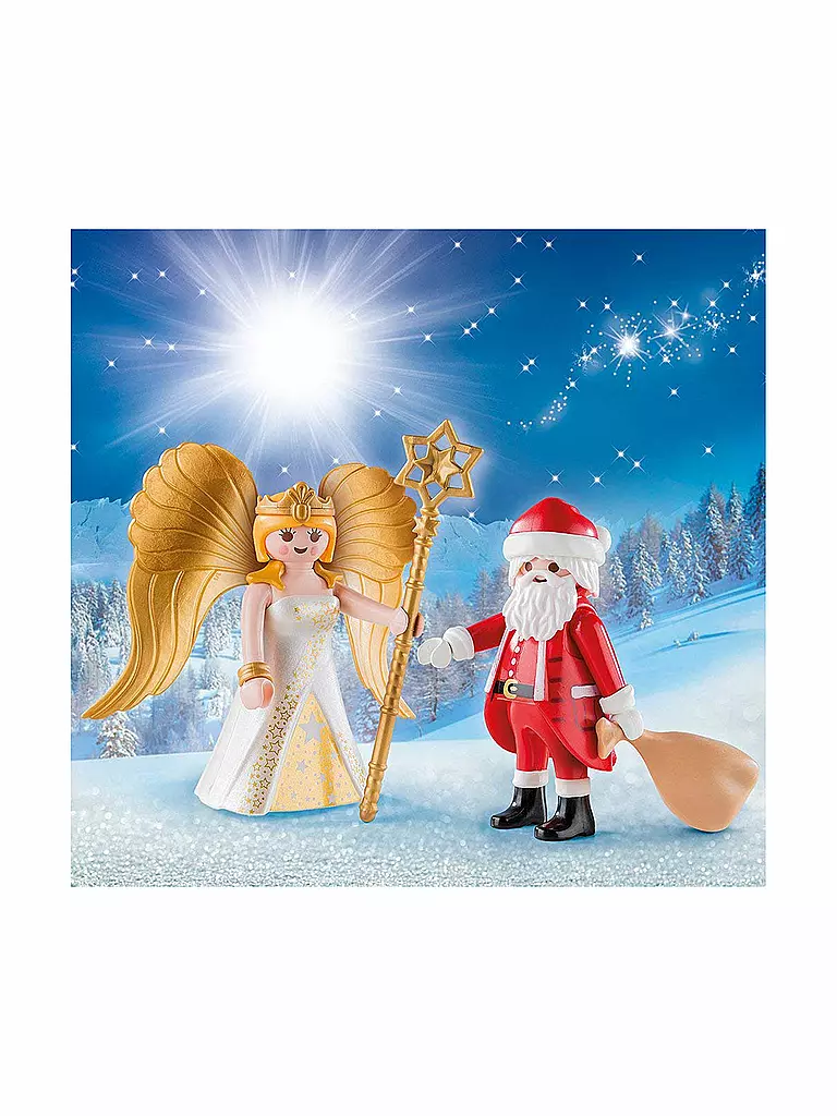 PLAYMOBIL | Weihnachtsmann und Engel - Duo Pack 9498 | transparent