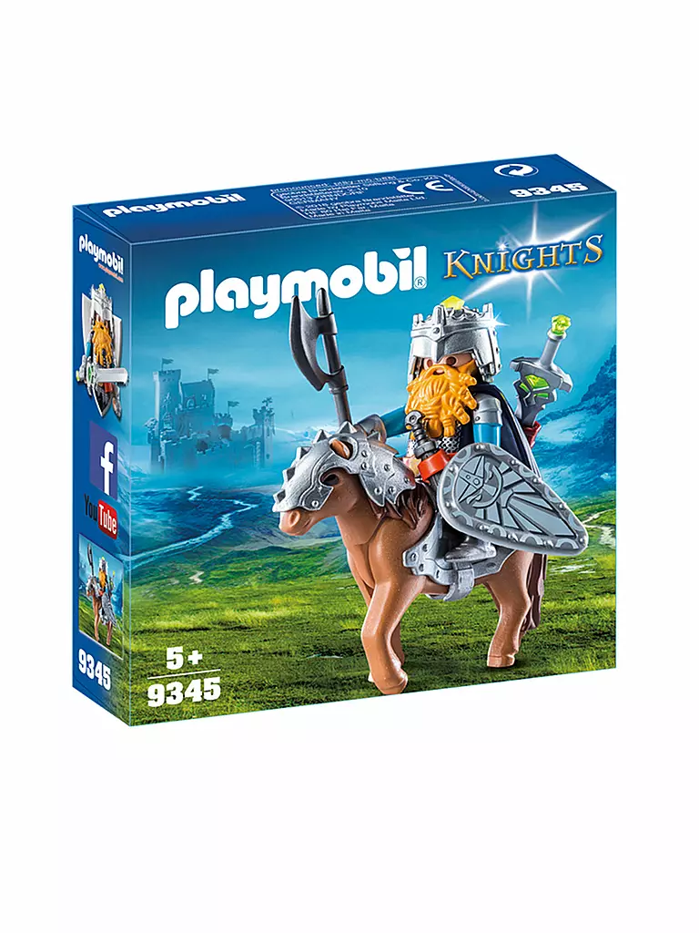 PLAYMOBIL | Zwerg und Pony mit Rüstung 9345 | transparent
