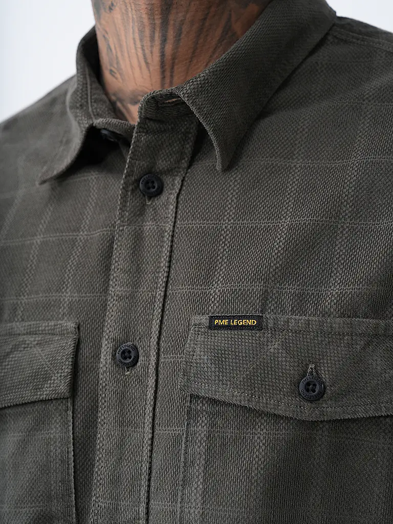 PME LEGEND | Cordhemd Regular Fit  | Grau