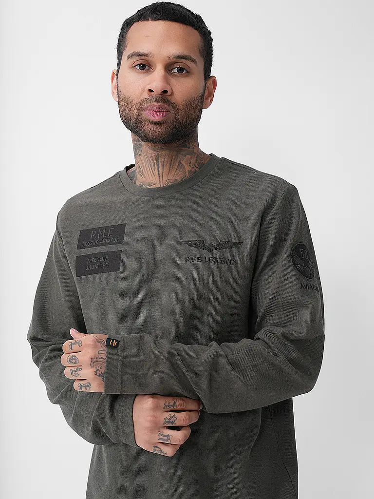 PME LEGEND | Langarmshirt  | Grau