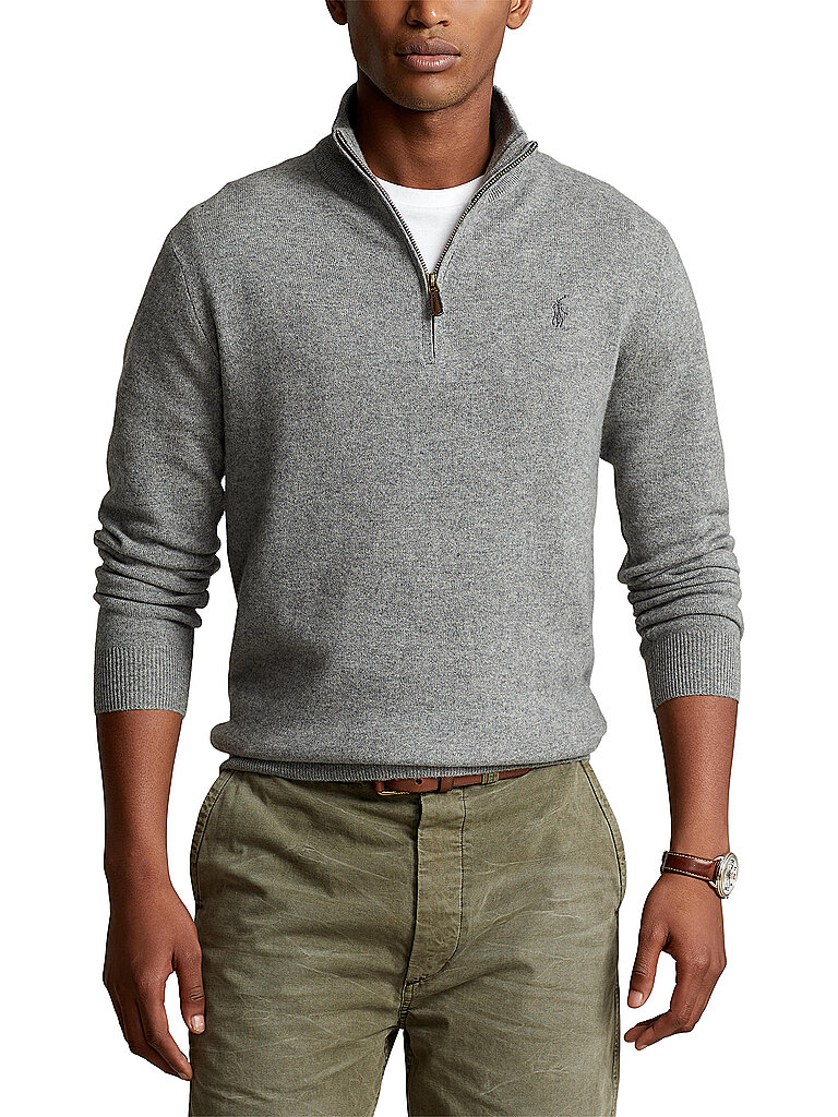 POLO RALPH LAUREN Troyer Pullover Regular Fit hellgrau | M