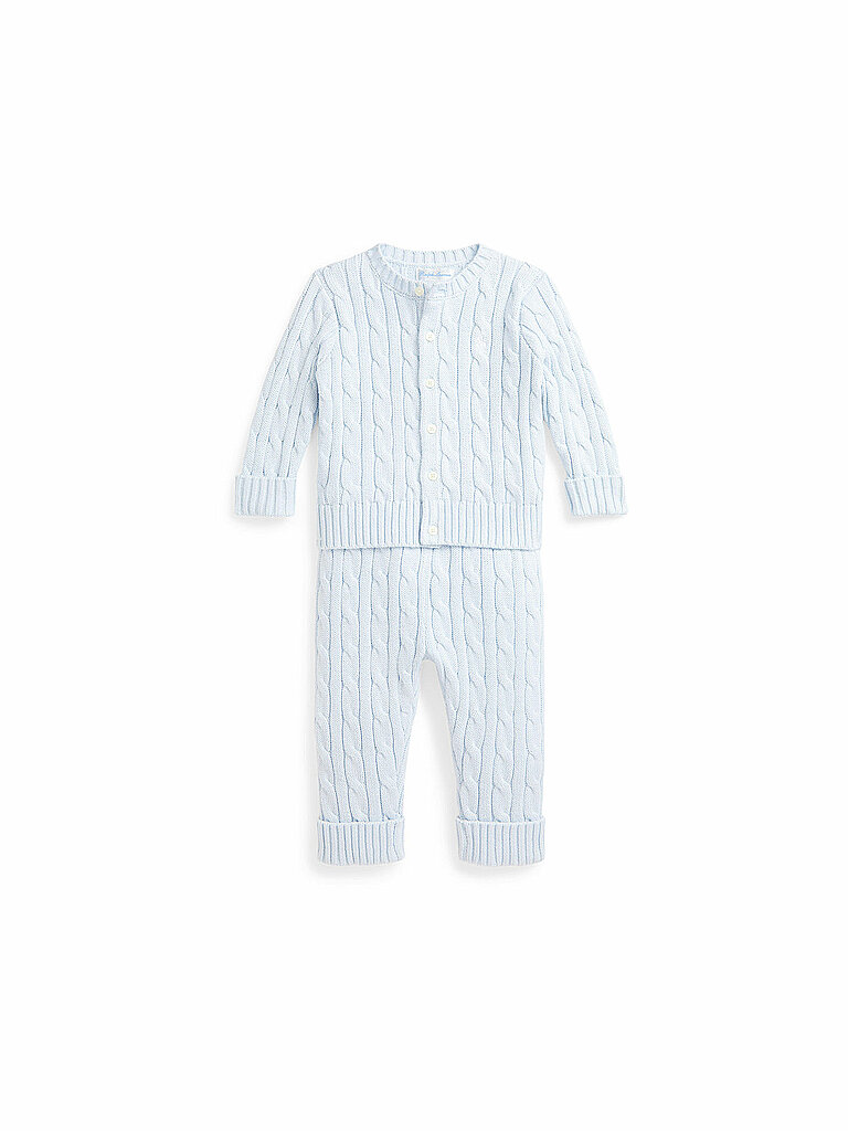 POLO RALPH LAUREN Baby Set 2-tlg Cardigan und Hose hellblau | 74