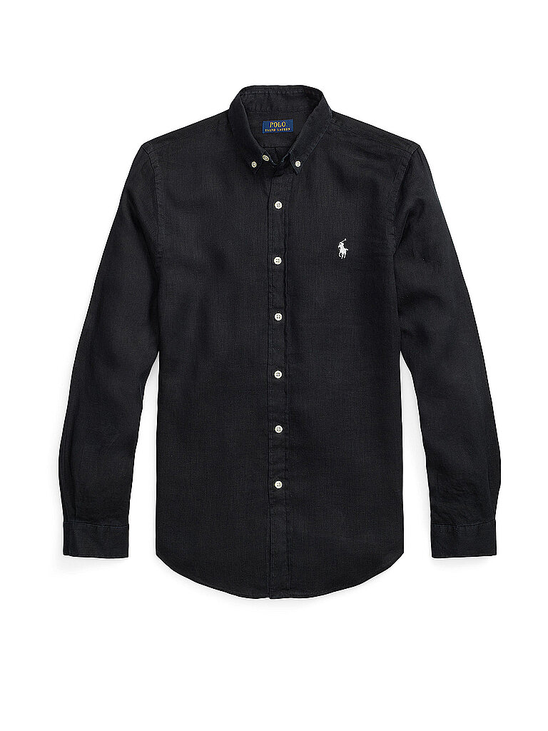 POLO RALPH LAUREN Leinenhemd Custom Fit schwarz | M