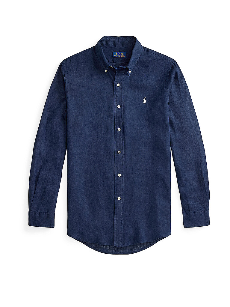 POLO RALPH LAUREN Leinenhemd Custom Fit dunkelblau | M