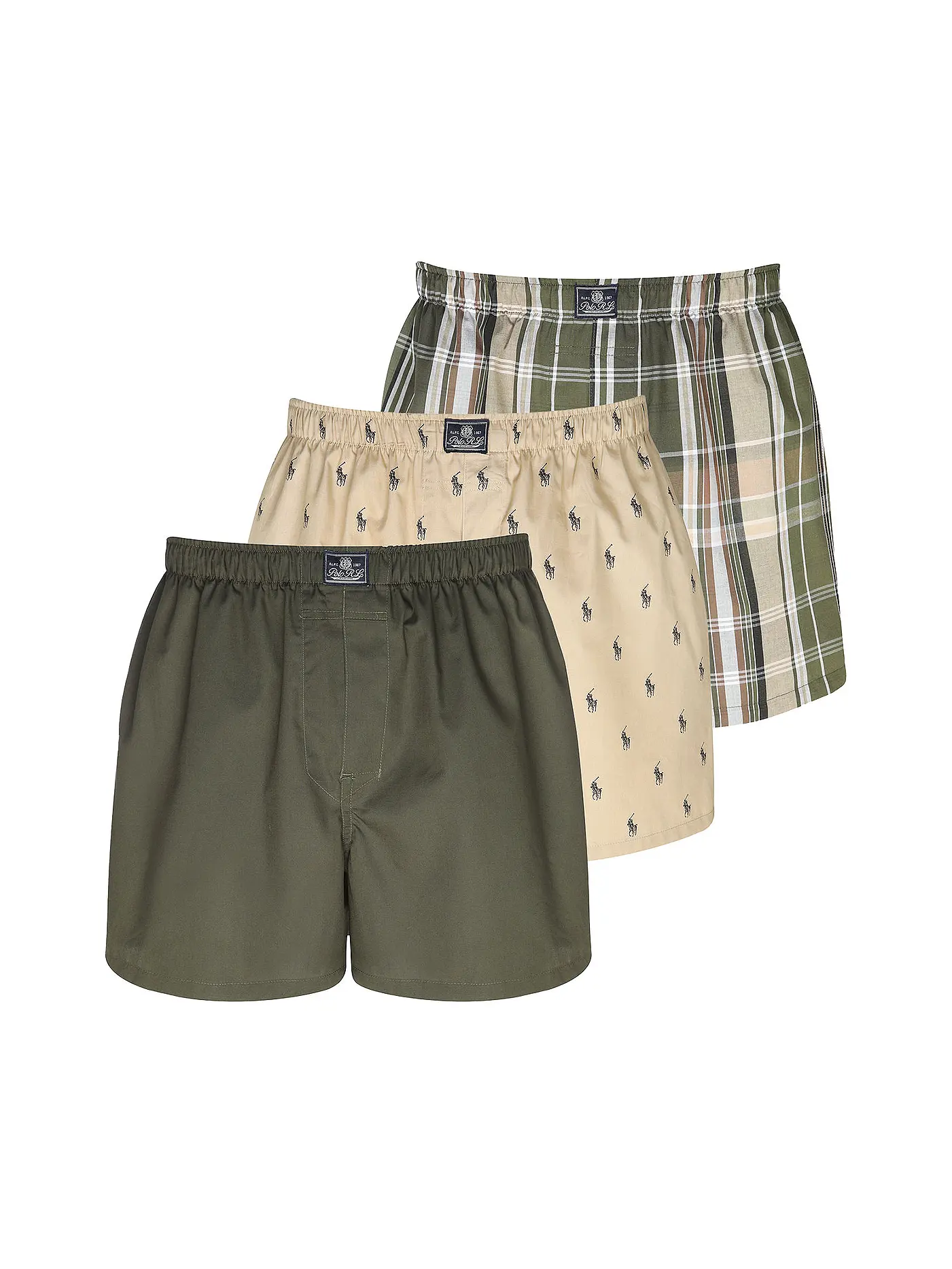 POLO RALPH LAUREN | Boxershorts 3-er Pkg. blue aop | olive