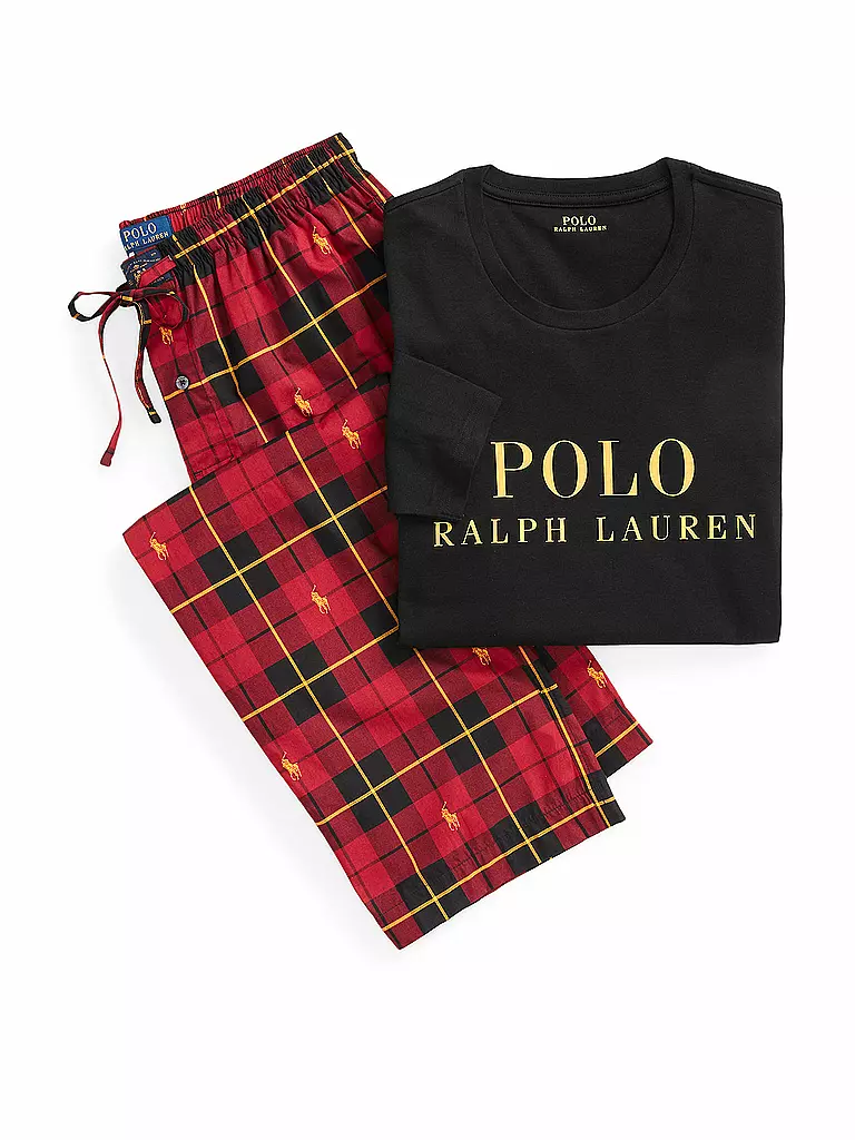 POLO RALPH LAUREN | Langes Pyjama Set | schwarz