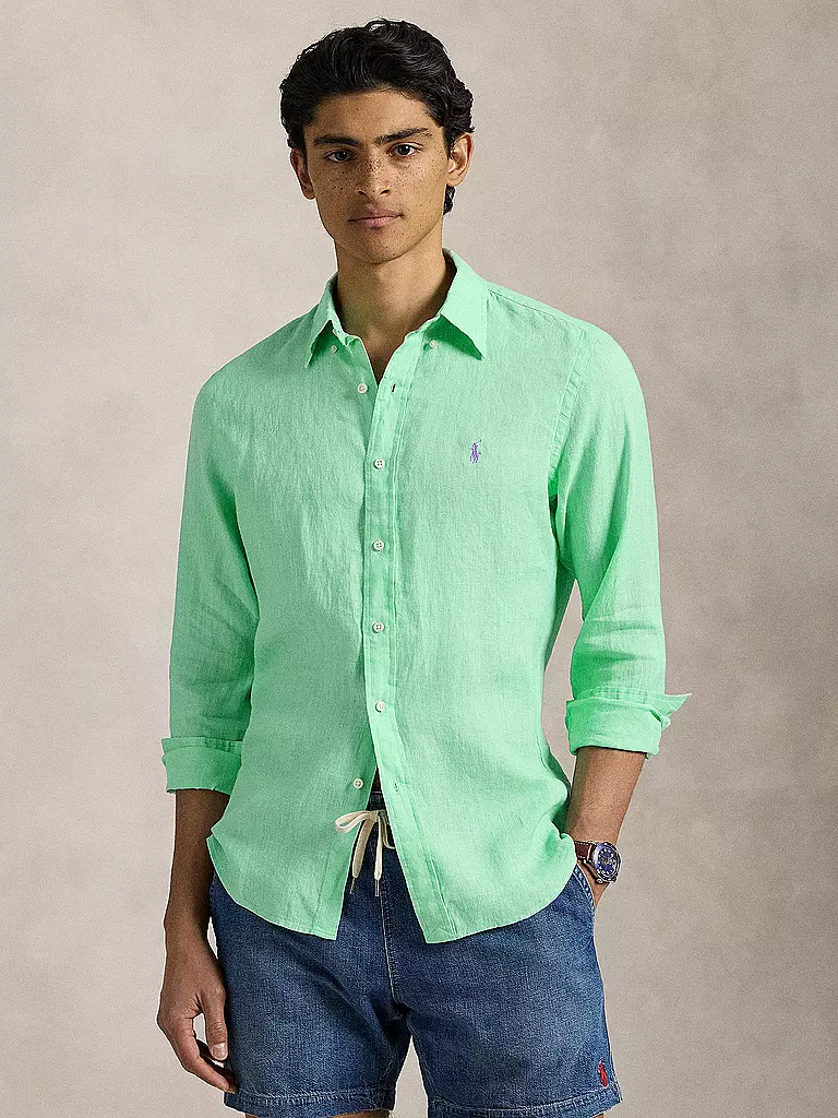 POLO RALPH LAUREN | Leinenhemd Custom Fit | türkis
