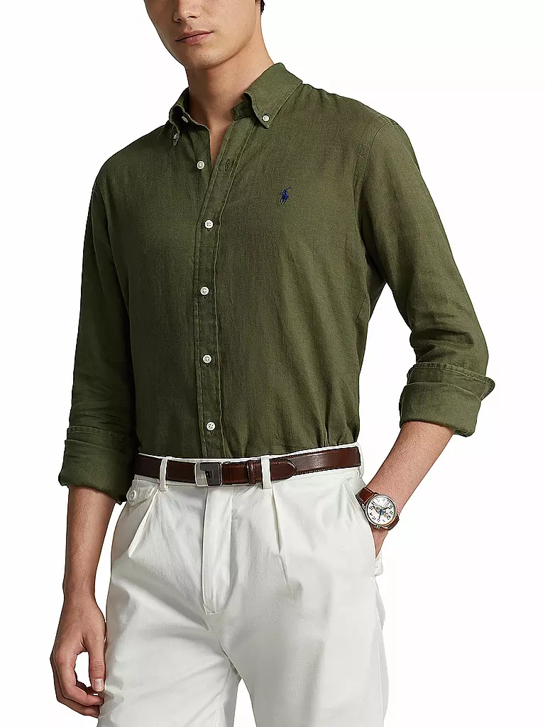 POLO RALPH LAUREN | Leinenhemd | olive