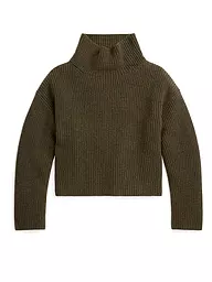 POLO RALPH LAUREN | Rollkragenpullover Cropped Fit | olive