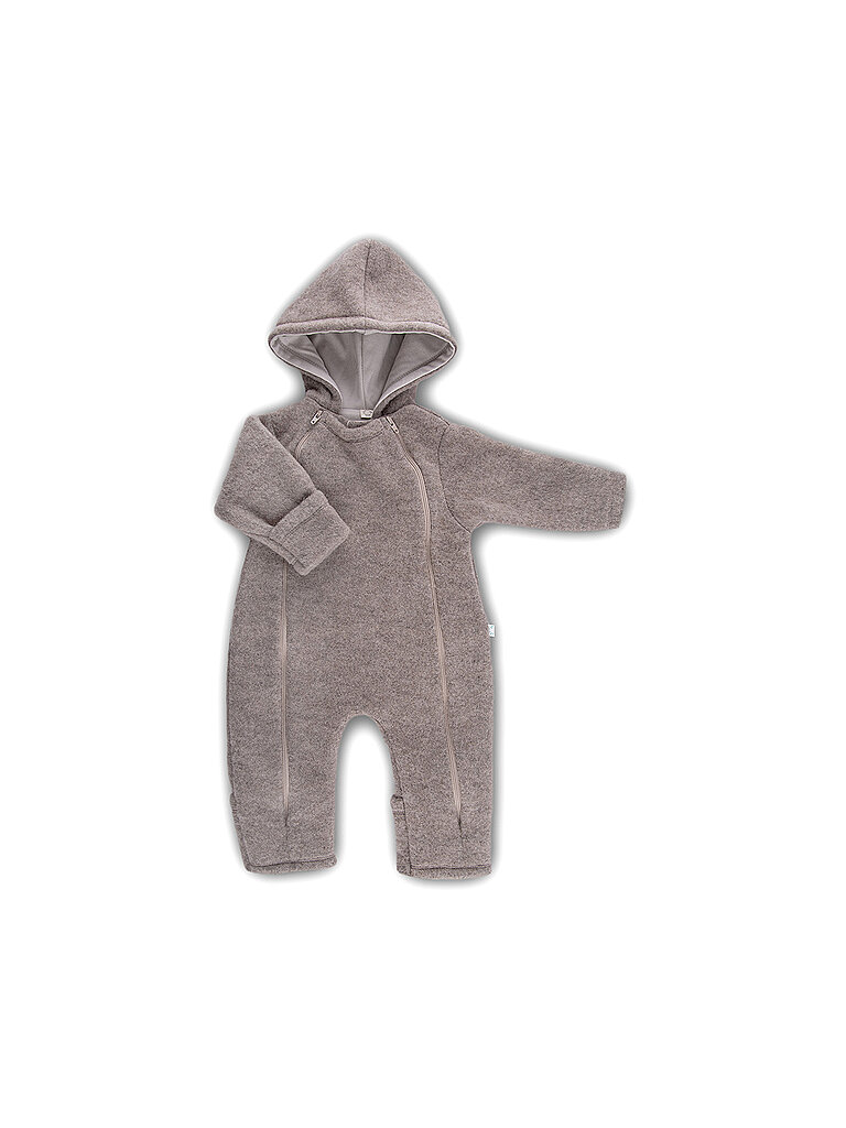 POPOLINI Baby Wollfleece Overall beige | 74-80