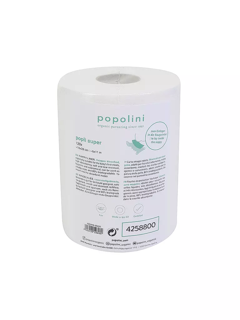 POPOLINI | WIndelvlies 120 Blatt  | weiß