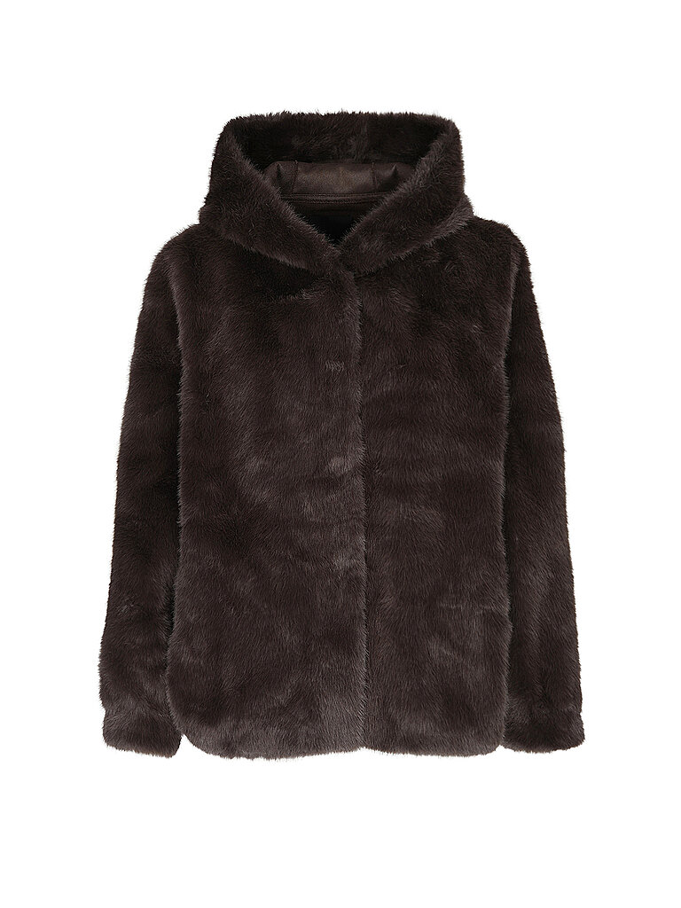 PRIDE TO BE Jacke in Felloptik HOVY braun | XL