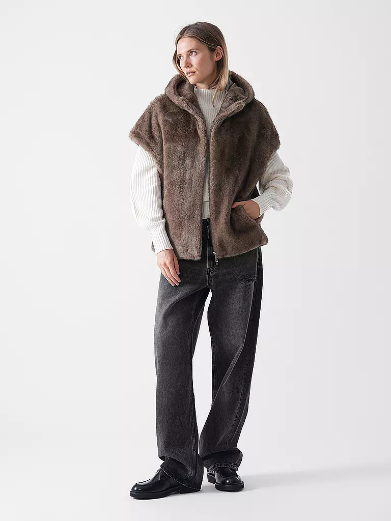PRIDE TO BE | Jacke in Felloptik HOLA | braun