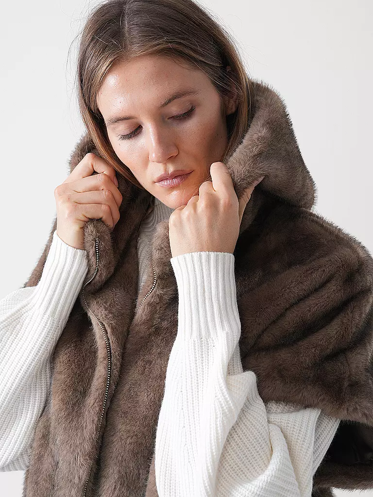 PRIDE TO BE | Jacke in Felloptik HOLA | braun