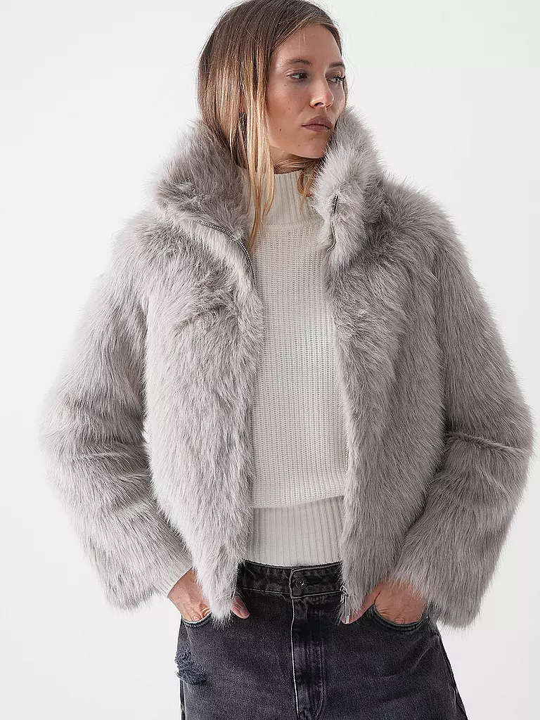 PRIDE TO BE | Jacke in Felloptik NEW XANA FAKE TOSCANA  | grau