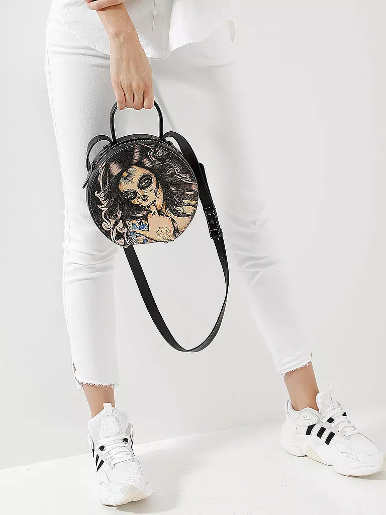 PRISON ART | Ledertasche "Full Moon Tattooed - Catrina" | schwarz