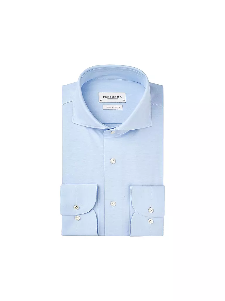 PROFUOMO | Hemd Japanese Knit | hellblau