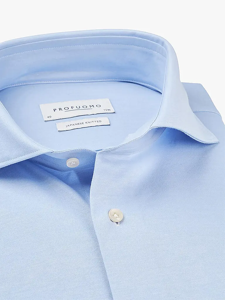 PROFUOMO | Hemd Japanese Knit | hellblau