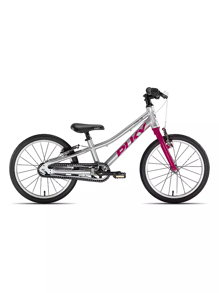 PUKY | Kinder Fahrrad "S-Pro 18-1 Alu" (Silber/Berry) 4417 | pink