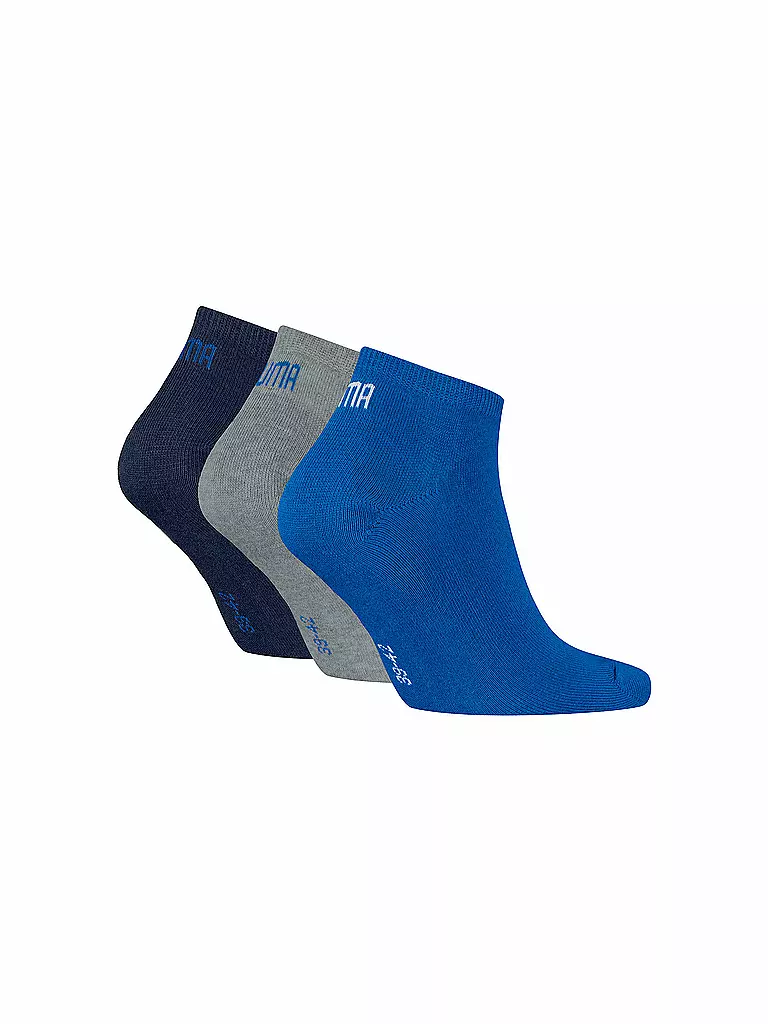PUMA | Sneaker Socken 3er Pkg blue / gey melange | dunkelblau