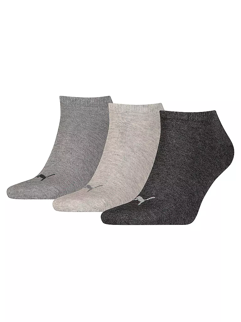 PUMA | Sneakersocken 3-er Pkg.  "Invisible" anthra grey mel | grau