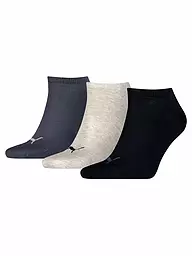 PUMA | Sneakersocken 3-er Pkg.  "Invisible" anthra grey mel | schwarz
