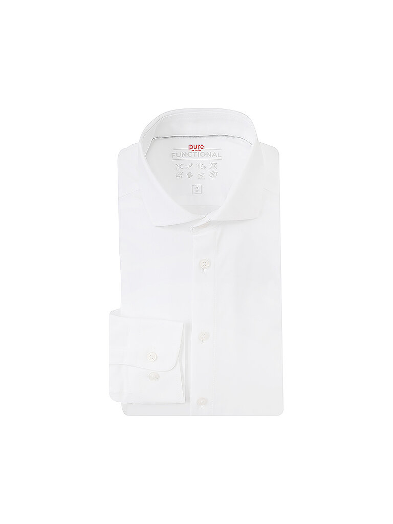 PURE Jerseyhemd Slim Fit weiss | 38