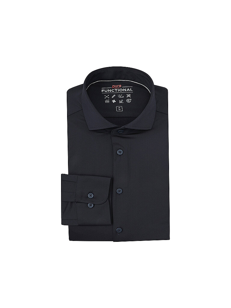 PURE Jerseyhemd Slim Fit dunkelblau | 44